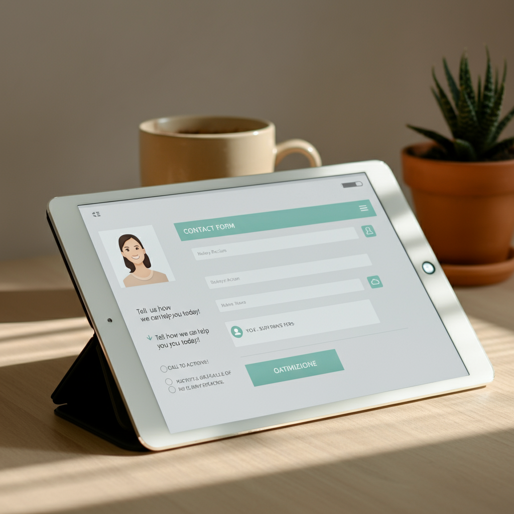 Un exemple de formulaire de contact optimisé avec des champs réactifs et contextuels.